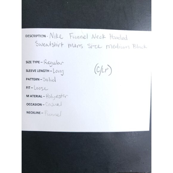 Nike Funnel Neck Hooded Sweatshirt Men's Size Medium Black - Picture 7 of 7